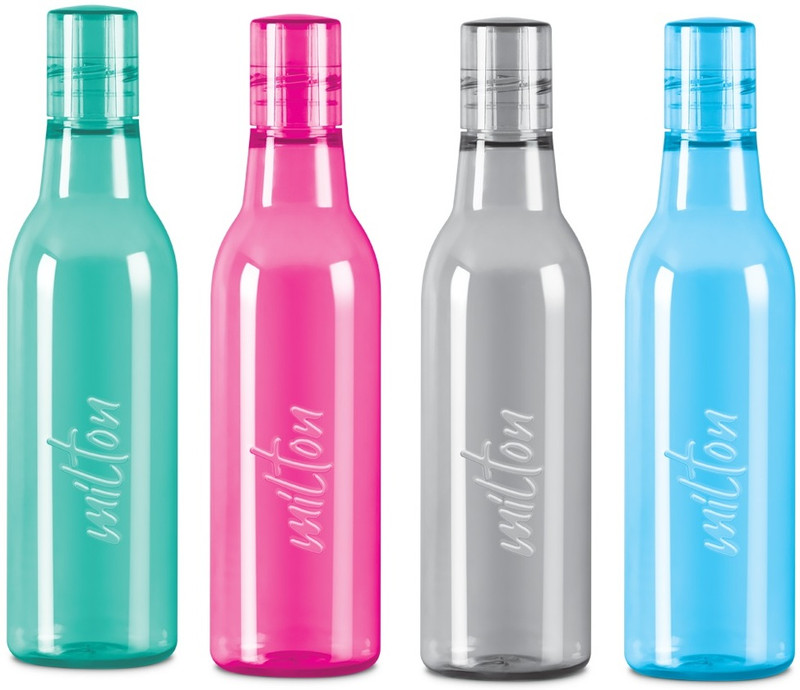 MILTON CRYSTA - PET WATER BOTTLE 1000 ml PET Bottle(Pack of 4, Multicolor)