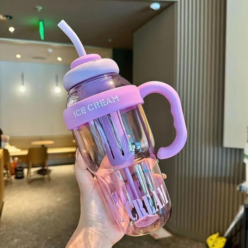advik mart 1300ml Ice Cream Shape Plastic Bottle | Reusable BPA-Free Sports Sipper 1300 ml Plastic Sipper(Pack of 1, Multicolor)