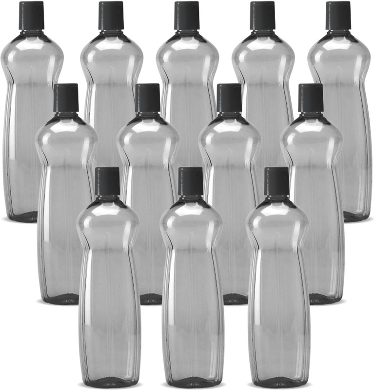 MILTON Pacific 1000 Pet Water Bottles, 1 Litre Each, Set of 12, Grey | BPA Free 1000 ml PET Bottle(Pack of 12, Grey)