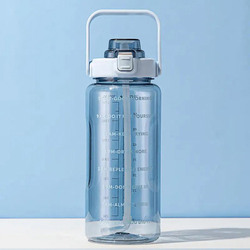 Sedulous Motivational Water Bottle 2000 ml Plastic Bottle(Pack of 1, Blue)