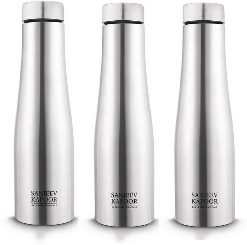 Classic Essentials Stainless Steel Puro Water Bottle 1000ml(Pack of 3) 1000 ml Steel Bottle(Pack of 3, Silver)