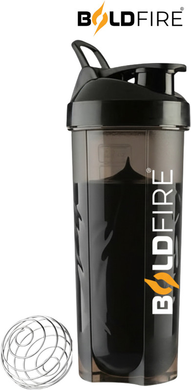 BoldFreek Gym Shaker Bottle 700 ml | Leak Proof Protein Shaker with Measurement Scale 700 ml Plastic Shaker(Pack of 1, Black)