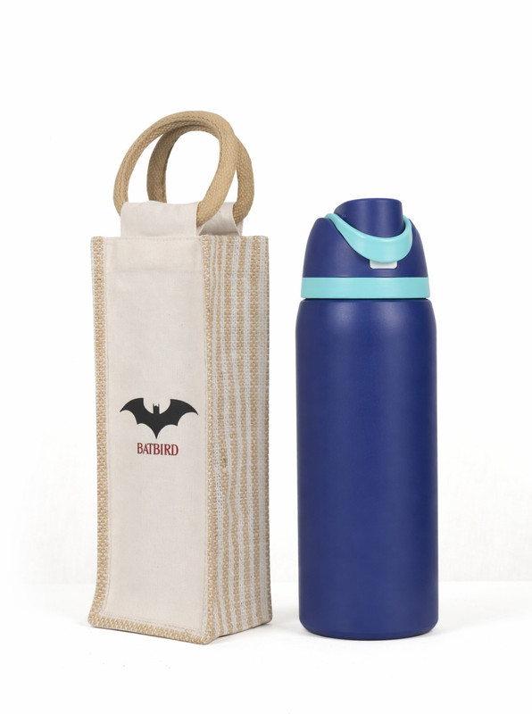 BATBIRD Insulated Stainless Steel Thermos Flask with One-Touch Leakproof Lid 960 ml Stainless Steel Bottle(Pack of 1, Blue)