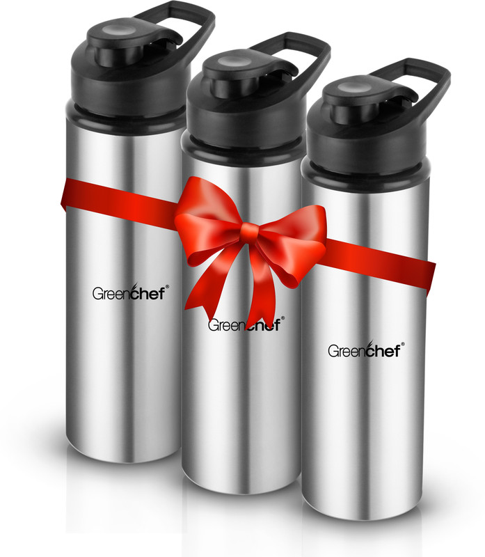 Greenchef Flex stainless 900 ml Steel Bottle(Pack of 3, Silver)