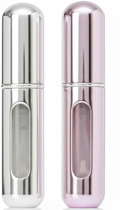 kripara 5ML Travel Portable Refillable Perfume Atomizer Bottle Scent Pump Spray Bottle 5 ml Aluminium Spray Bottle(Pack of 2, Multicolor)