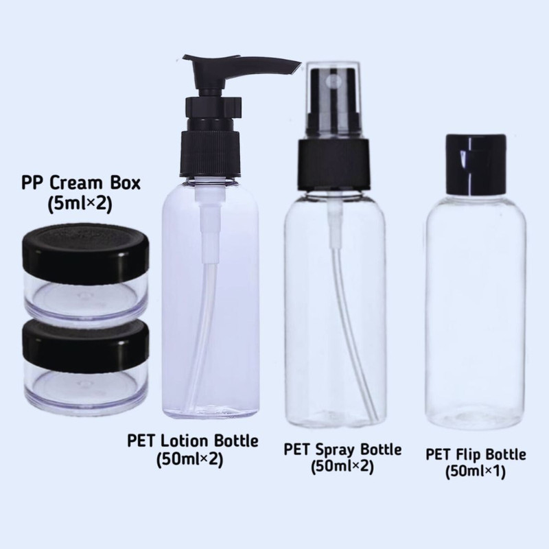 AnjaniputrA Container Bottle Set, Shampoo Bottle, Toiletries Liquid, Containers Spray Bottle 100 ml Plastic Spray Bottle(Pack of 7, Multicolor)