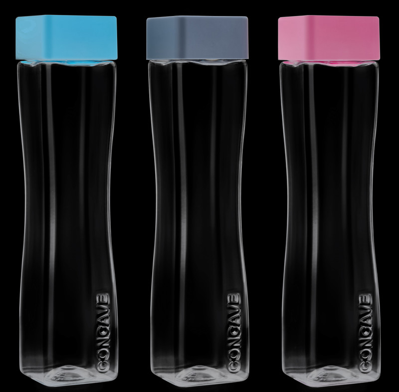 BELLERBIRD Premium Quality Square Shape water bottle set for fridge bottle 1000 ml Plastic Bottle(Pack of 3, Blue, Black, Pink)