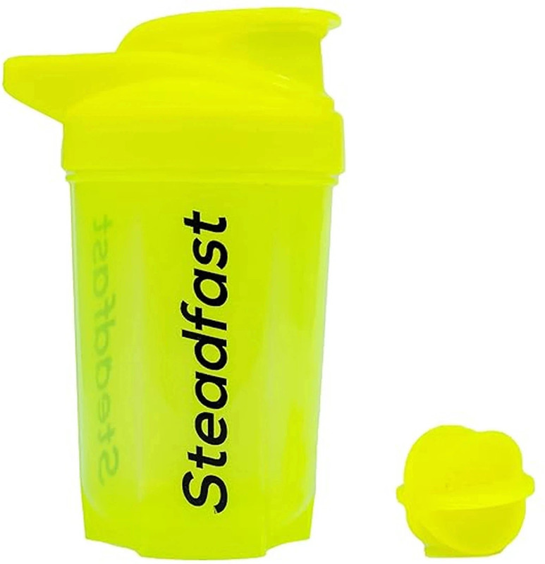 Steadfast NUTRITION Protein Shaker Blender Bottle with Blender Ball 400 ml Plastic Shaker(Pack of 1, Blue)