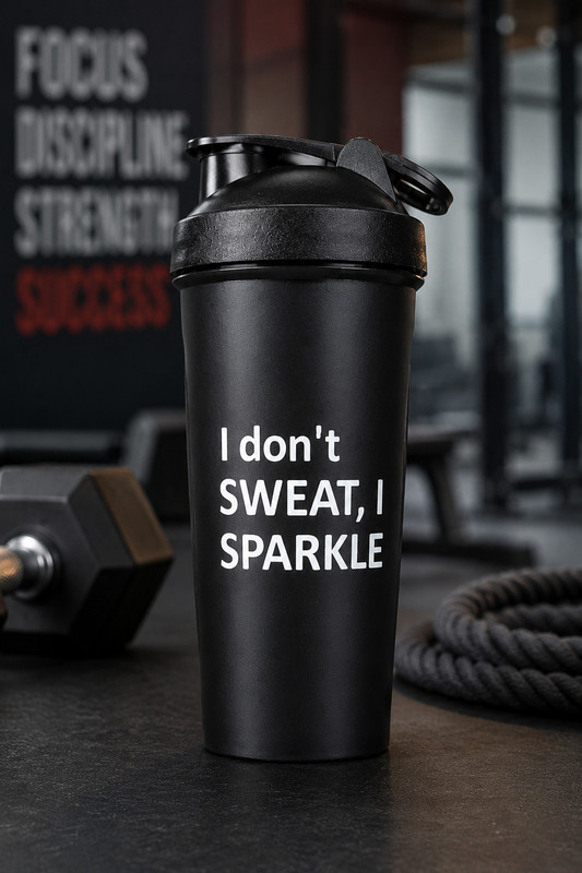 GOPALGOBINDA Sparkle Pro Gym Shaker 600 ml Plastic Shaker(Pack of 1, Black)
