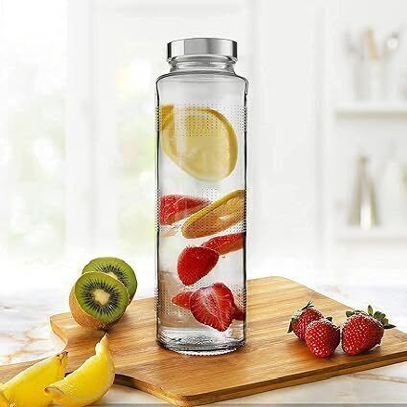 RUKSHV GLASS BOTTLE 1000 ml Glass Bottle(Pack of 1, Clear)