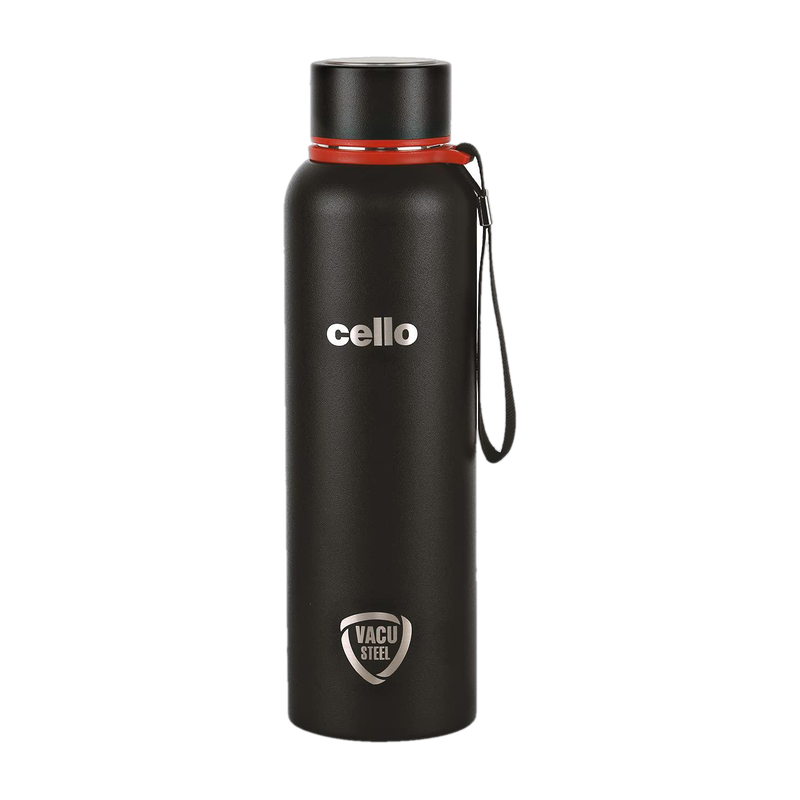 cello Hydro Pro Stainless|Screw Cap Lid |Double Walled Insulation|Leakproof 790 ml Stainless Steel Flask(Pack of 1, Black)