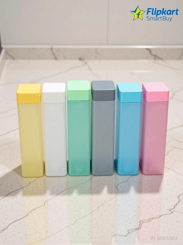 Flipkart SmartBuy Plastic Food Grade Fridge Square Bottle 1000 ml Plastic Bottle(Pack of 6, Multicolor)
