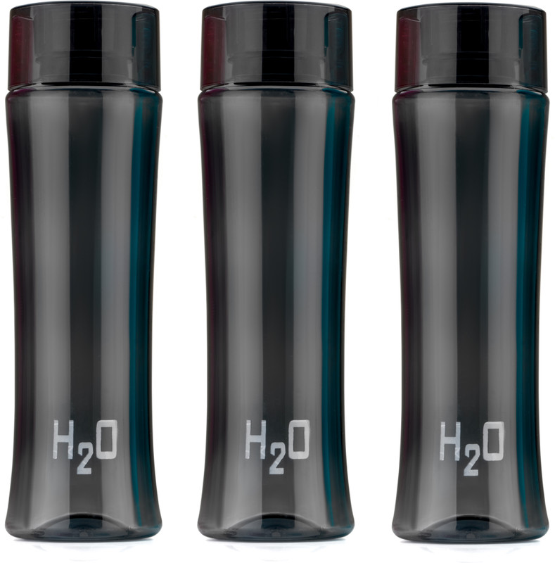 Flipkart SmartBuy Premium Quality Oval Round Shape water bottle set of fridge 1020 ml PET Bottle(Pack of 6, Black)