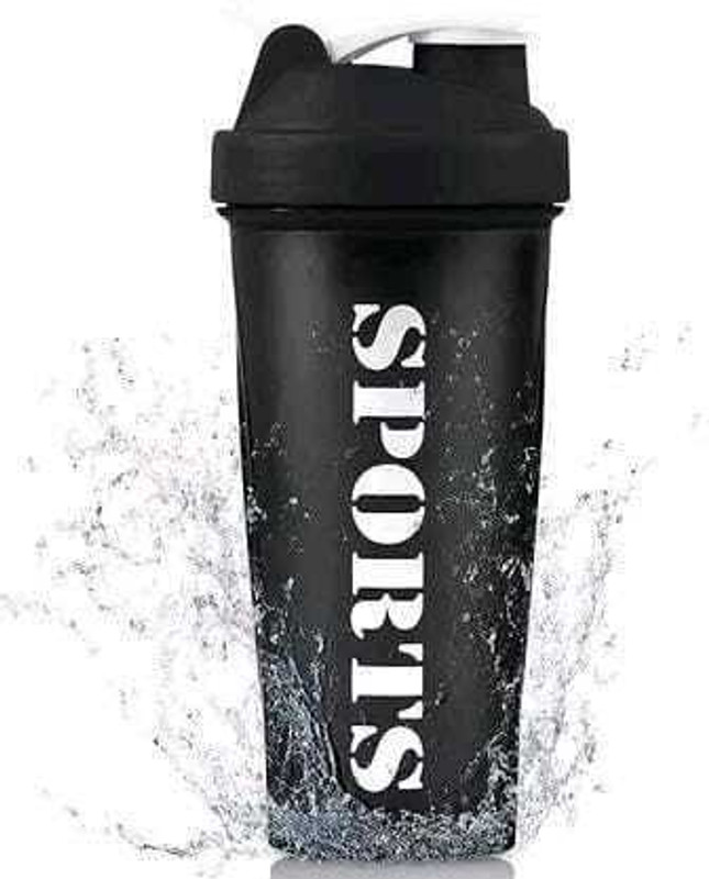 PAM sipper gym 2 600 ml Plastic Shaker(Pack of 1, Black)