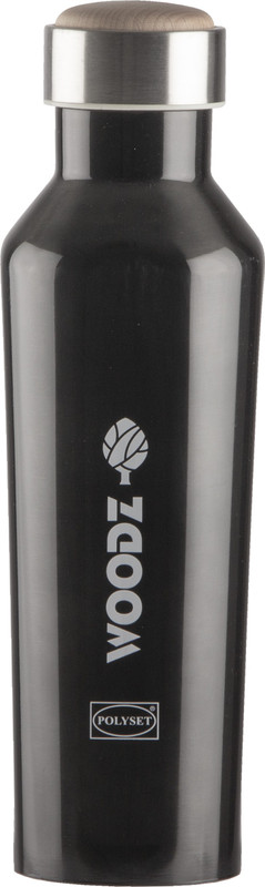 POLYSET Woodz Stainless Steel Vacuum Bottle 750 ml Steel Bottle(Pack of 1, Black)