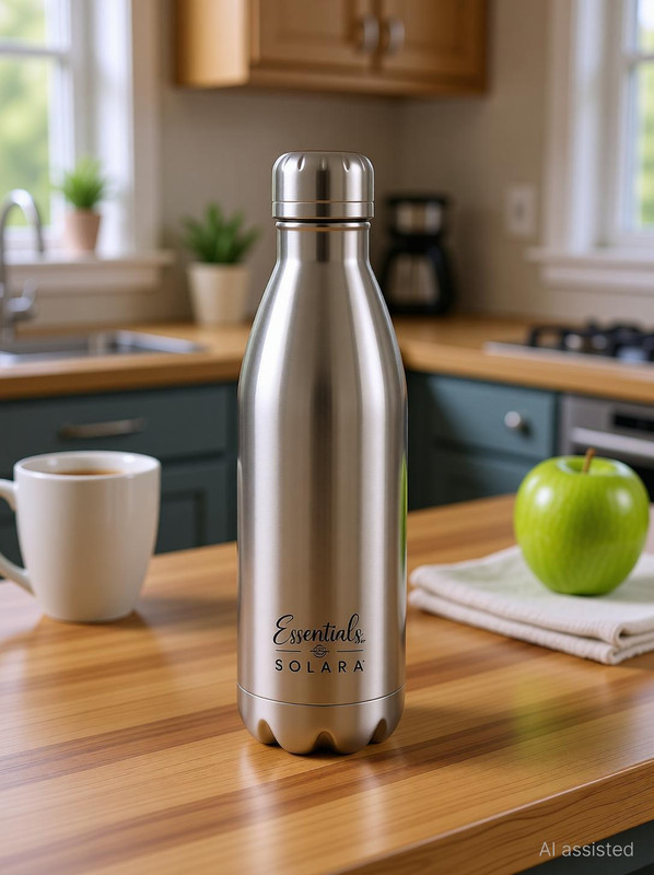 Solara Insulated Stainless Steel Water Bottle 1000 ml | Hot & Cold Flask 1000 ml Stainless Steel Flask(Pack of 1, Steel/Chrome)