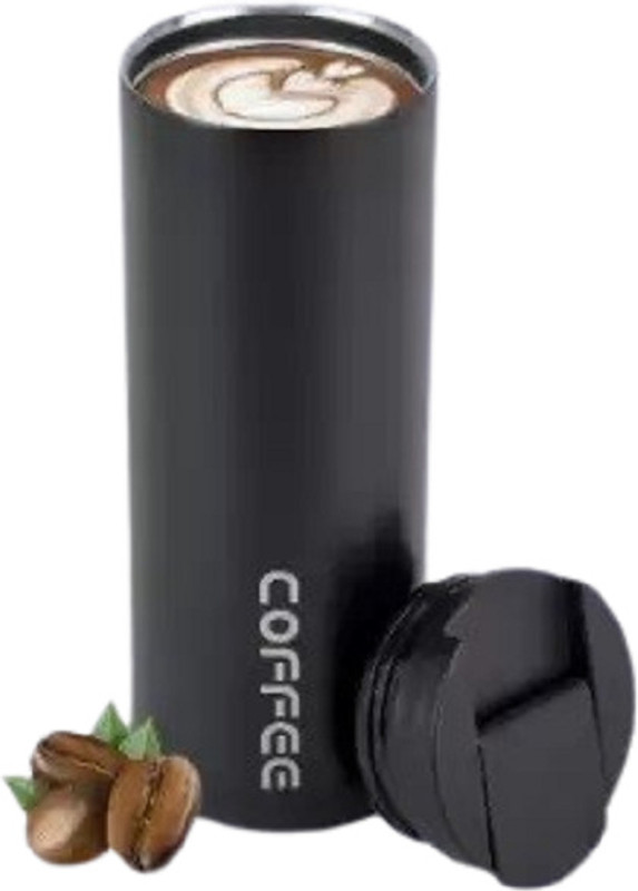 Nirvair Double Wall Thermosteel Travel Coffee Mug |Keep Beverage Warm or Cold for Hours 550 ml Steel Bottle(Pack of 1, Black)