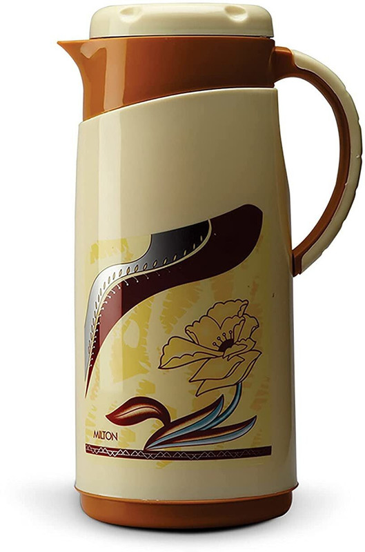 MILTON Viva Tuff Jug Vacuum Insulated Water Jug( Stainless Steel Inside) 1000ml 1000 ml Plastic Flask(Pack of 1, Brown)
