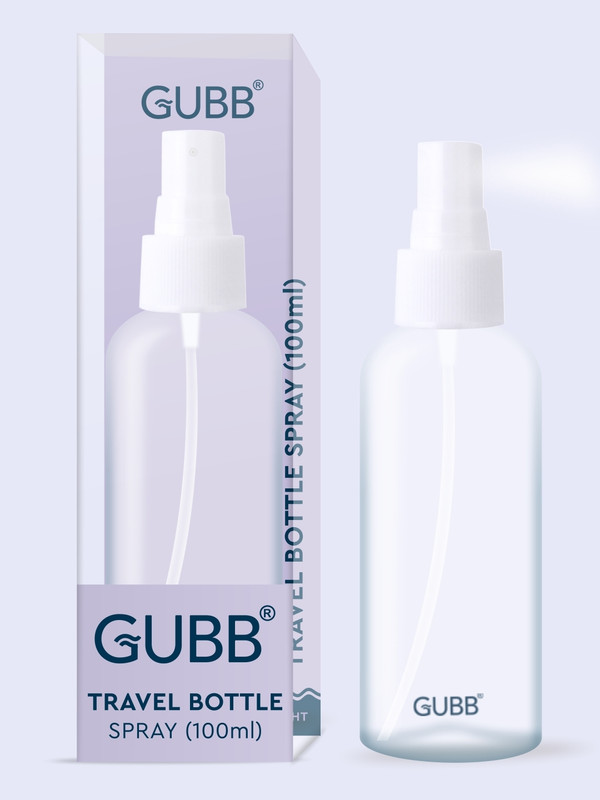 GUBB Travel Spray Bottle For Face & Hair 100 ml Plastic Spray Bottle(Pack of 1, Clear)