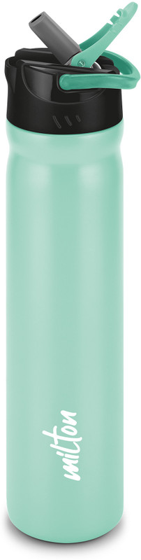 MILTON Max 800 Stainless Steel Water Bottle with Sipper Lid, 700 ml, Aqua Green 700 ml Steel Bottle(Pack of 1, Green)