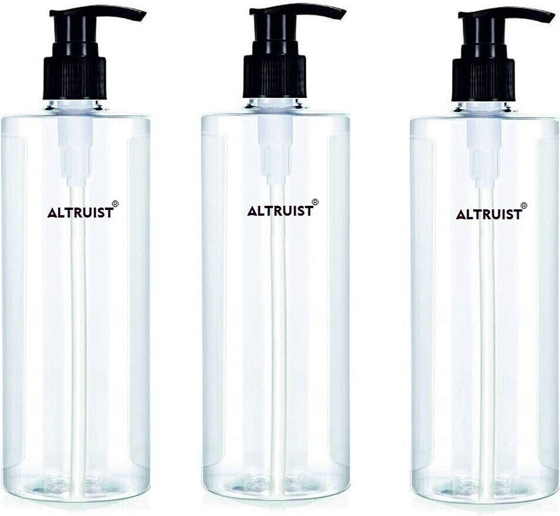 Altruist Pump Dispenser Empty Bottle 500 ML Pack 0f 3 - Black 500 ml PET Spray Bottle(Pack of 3, White)