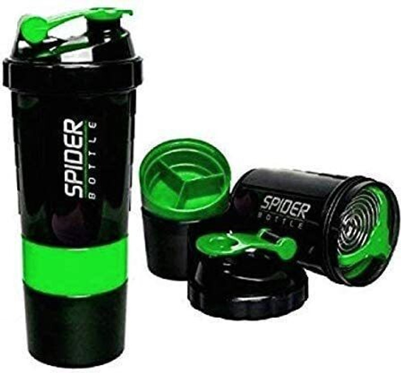HERRICK Fitness Series Shaker With Mixer and compartment. 1000 ml Shaker 500 ml Plastic Shaker(Pack of 1, Multicolor)