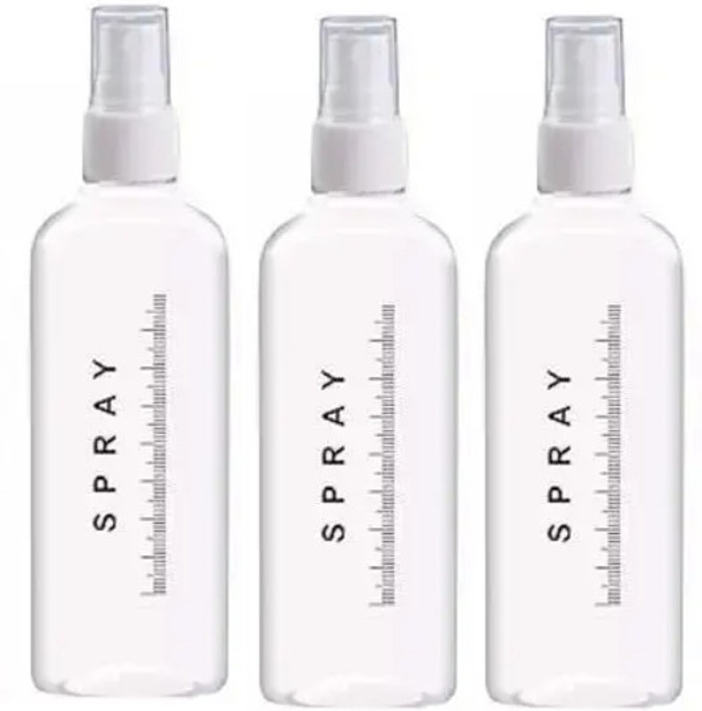 EverGlam New Pack 2 Transparent Spray Bottle 100 ml Each Bottle (Pack of 2) 200 ml Plastic Spray Bottle(Pack of 2, White)