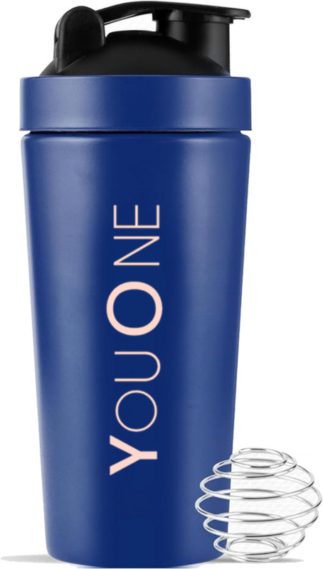 Youone Steel Shaker Bottles For Gym Leakproof Guarantee, Ideal For Protein,Pre Workout 750 ml Steel Shaker(Pack of 1, Blue)