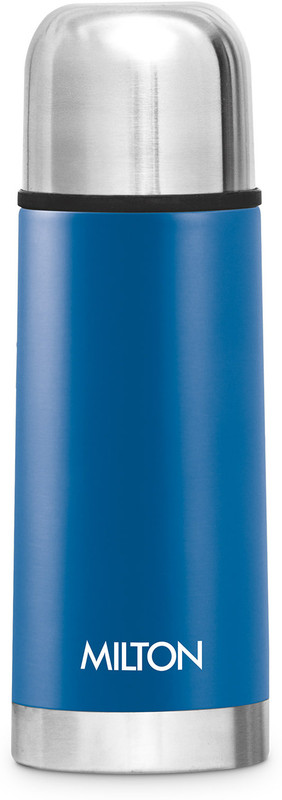 MILTON Eco-Flip Thermosteel Double Walled Vacuum Insulated Flask 350ml Hot & Cold Blue 350 ml Steel Flask(Pack of 1, Blue)