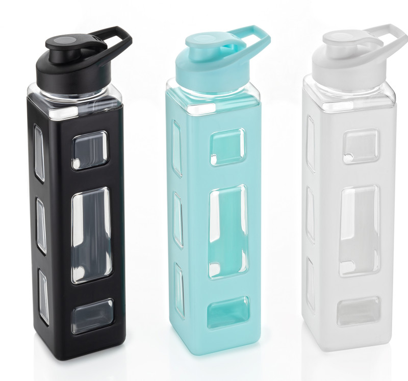 2Mech Water Bottle With Convenient Straw and Sticker Fancy Kids Water bottle 1005 ml Plastic Bottle(Pack of 1, Black)