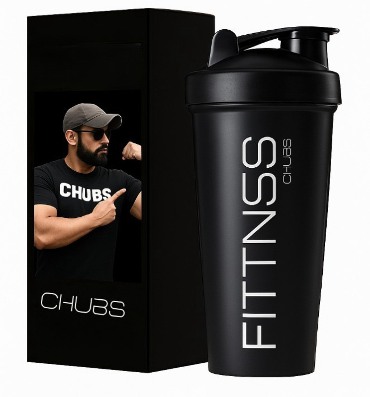 Chubs Gloss Edition Gym Shaker With Mixer 700 ml Plastic Shaker(Pack of 1, Black)