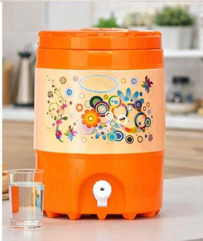 Ma mansa.enterprises Plastic o03 Insulated Water Camper 20 L Cool/Chilled Water/Jar Thermos Flask 20000 ml Plastic Bottle(Pack of 1, Orange)