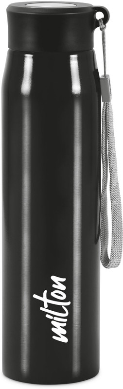 MILTON Handy 850 Stainless Steel Water Bottle, Black 750 ml Steel Bottle(Pack of 1, Black)