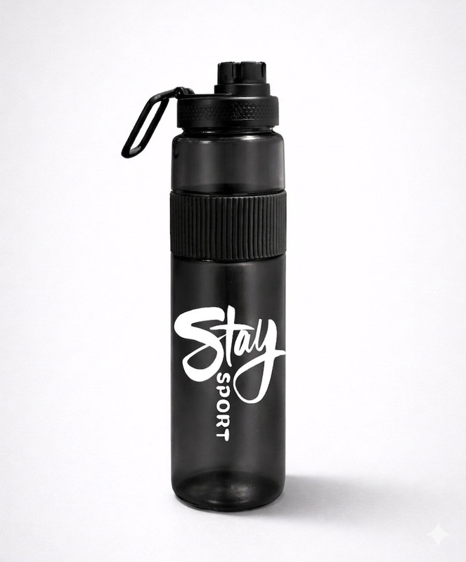 2Mech 1 Litre Sports Water Bottle with Flip Cap 1002 ml Plastic Bottle(Pack of 1, Black)