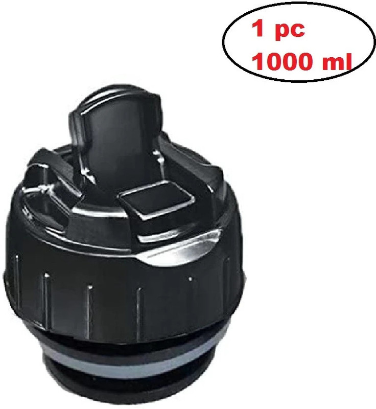 Fclues STORE Replacement Flip Lid ONLY 1000 ml Thermosteel Vaccuum Button Flip Cap 1000 ml Plastic Flask(Pack of 1, Black)