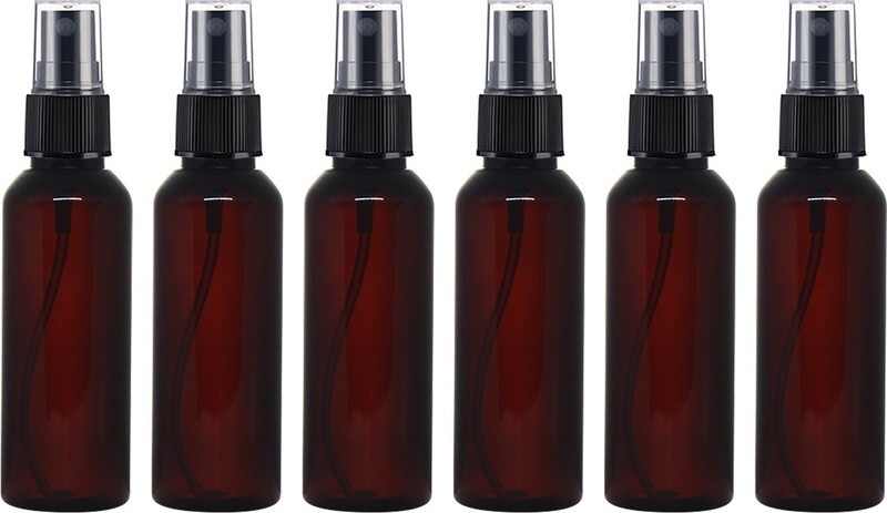 nsb herbals Transparent Plastic Empty Refillable Reusable Fine Mist Spray Bottle with Dust Cap 100 ml PET Spray Bottle(Pack of 3, Clear, White)
