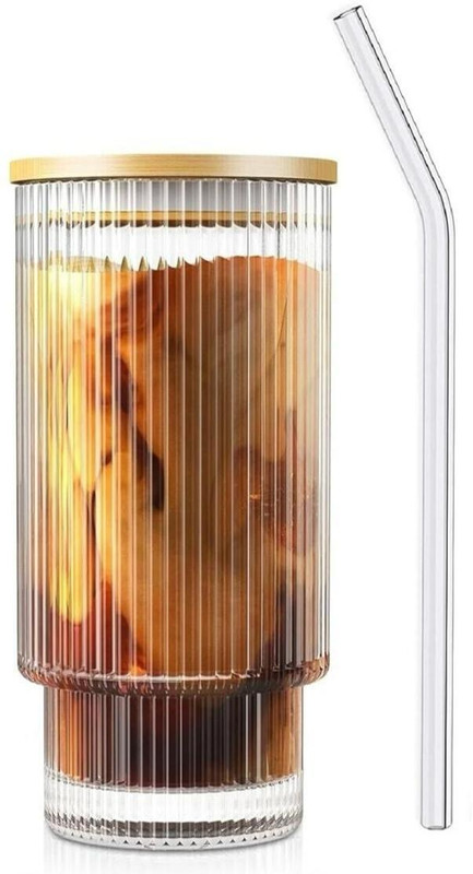 HR OUTFIT COFFEE CUP SIPPER GLASS 350 ml Glass Sipper(Pack of 1, Clear)