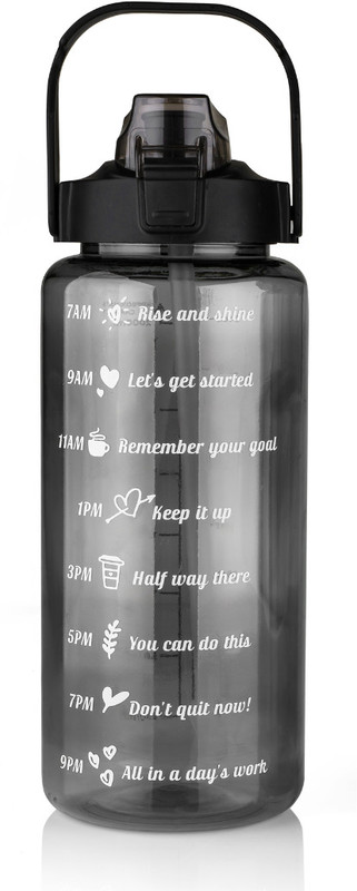 VENSWISE MOTIVATIONAL JUMBO 2OOOML WATER BOTTLE 2000 ml PET, Plastic Bottle(Pack of 1, Black)