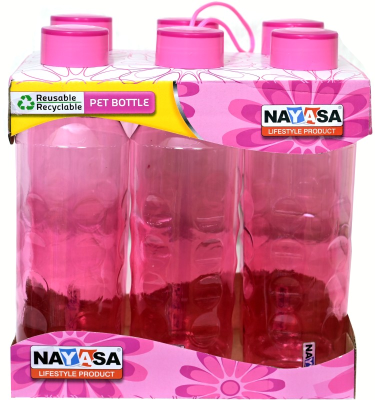 NAYASA Bella Fridge 1000 ml Bottle(Pack of 6, Pink, Plastic)