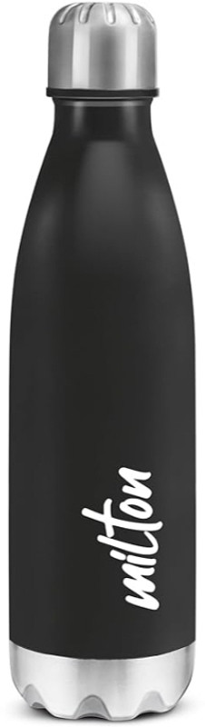 MILTON Shine 1000 Stainless Steel Water Bottle, Black 870 ml Steel Bottle(Pack of 1, Black)