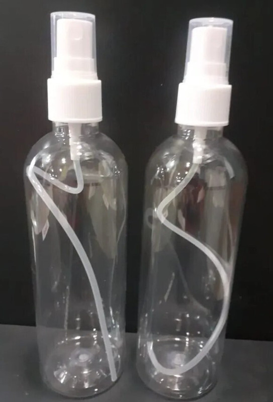 EverGlam 200 ML PET SPRAY BOTTLE WITH MIST SPRAY PUMP, For Dispensing Of Liquids, Storage 400 ml Plastic Spray Bottle(Pack of 2, Clear)