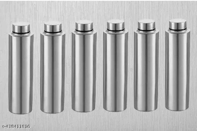 Vikas Metal water bottles 6 pcs 1000 ml Steel Bottle(Pack of 6, Silver)