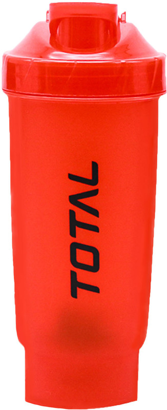 Total sports & fitness Euro Shaker Bottle| Leakproof Protein Shaker with Mixer Ball & Hook | 575 ml Plastic Shaker(Pack of 1, Red)