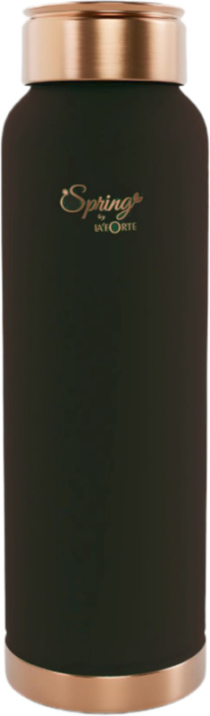 LA'FORTE Heavy Gauge Copper Bottle_Black 1000 ml Copper Bottle(Pack of 1, Black)