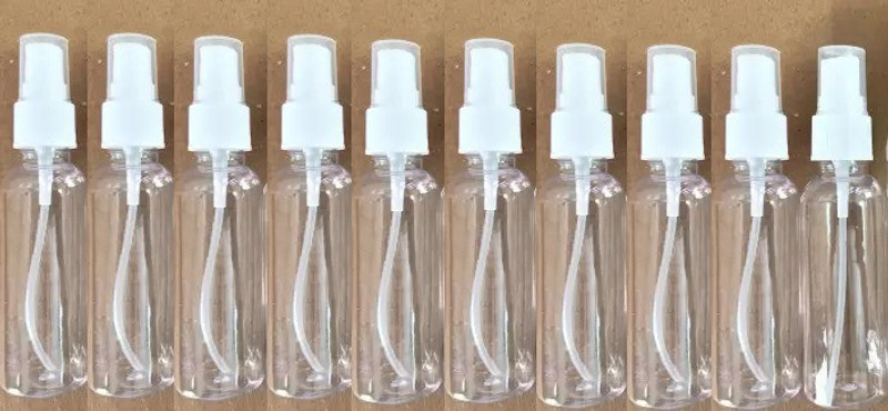 Siddhivinayak Refillable Combo 50ml Bottle White Spray-(Pack of-10) 50 ml Plastic Spray Bottle(Pack of 10, Clear)