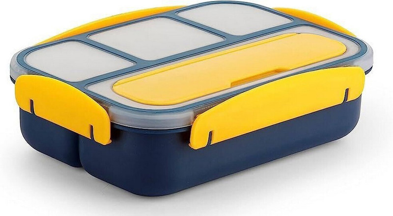 Masox Store Lunch Box for Kids | Microwave & Freezer Safe Lunch Box for School, Office U1 4 Containers Plastic School Lunch Box(1300 ml)