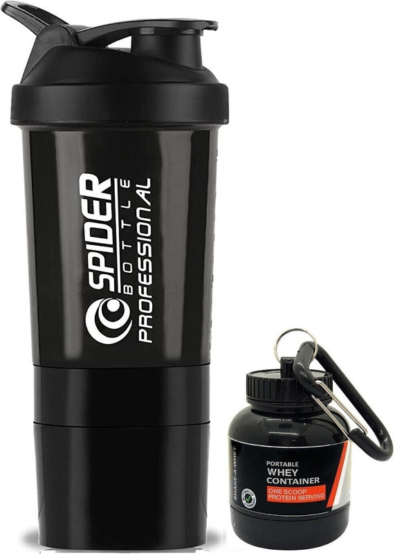 COOL INDIANS Amazing Combo Protein Shaker Bottle With Wheyloader/Funnel|for Gym and Workout 500 ml Plastic Shaker(Pack of 2, Black)