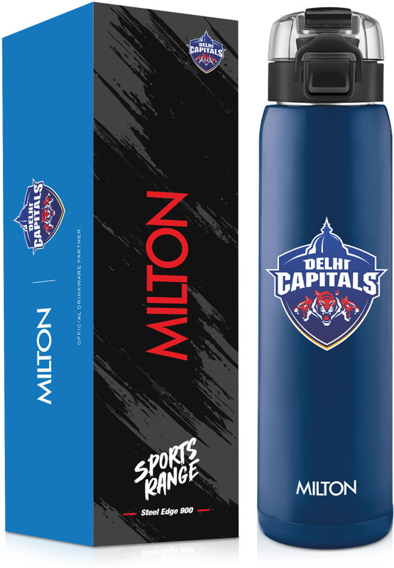 MILTON Sports Steel Edge 900 Cricket Hot and Cold Bottle, 600 ml, KKR Blue 600 ml Stainless Steel Bottle(Pack of 1, Blue)