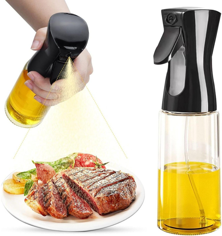 Dev Glass Oil Spray, Oil Dispenser for Kitchen Cooking 200ml Oil Spray Bottle 200 ml Glass Spray Bottle(Pack of 1, Clear)