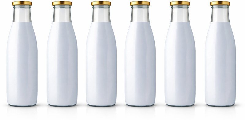 Shopifyzone Milk, Water and Juice Glass Bottle with Air Tight Cap(PACK OF 6)apx 500 ml Glass Bottle(Pack of 6, Clear)